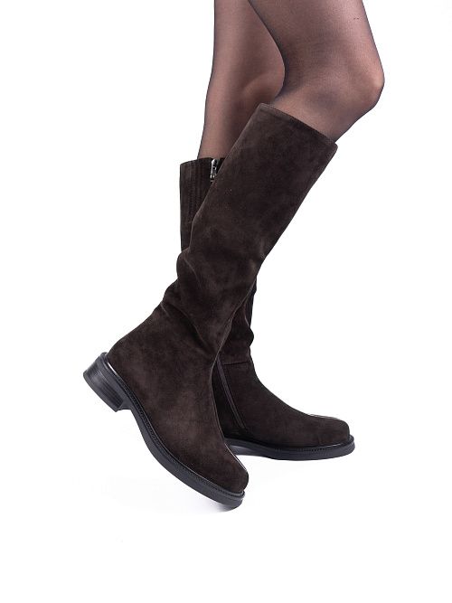 H740-D60-3BZM Сапоги женские натуральная кожа коричневый 365 