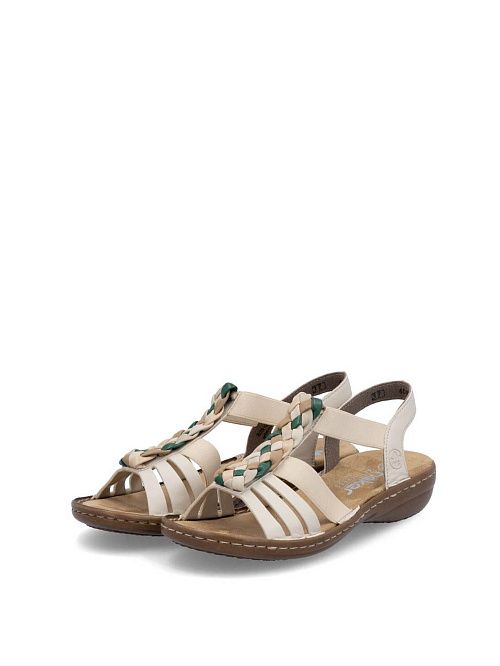 60809/60 Сандалии женские бежевый Rieker 