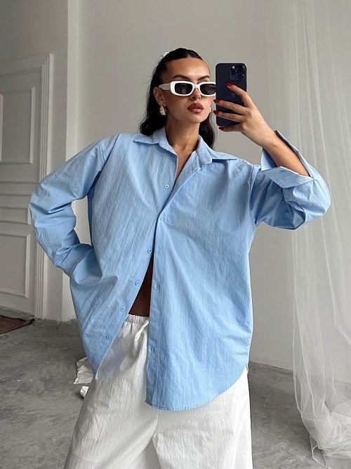 2575 Рубашка женская голубой GIRL   