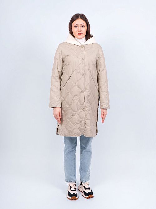 N72671 Пальто утепленное женское зеленый Baimuni 