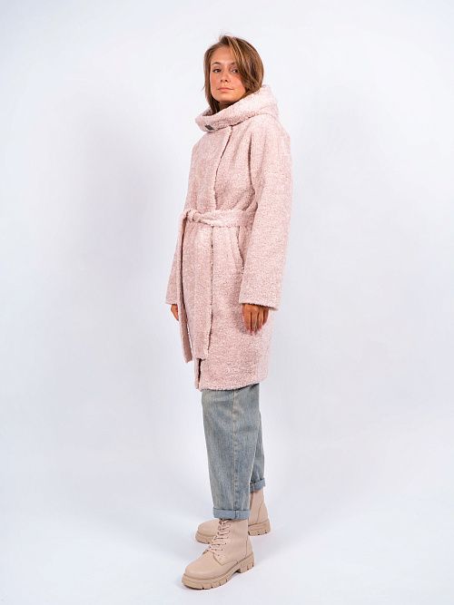 4У-0015/2м-3181/1 Пальто меховое женское ванильный ELECTRA STYLE 