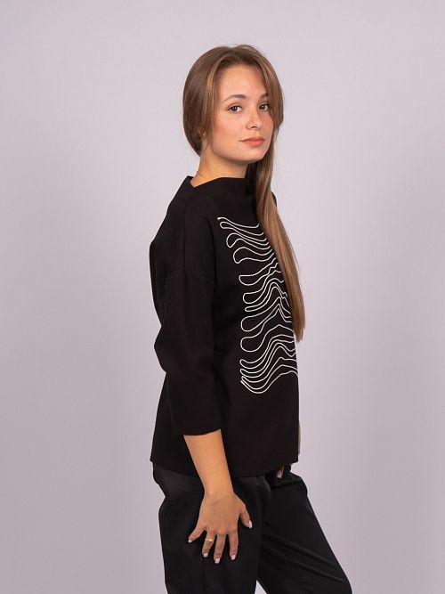 242025 Кофта женская черный MIRA MIA 