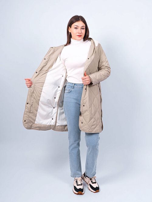 N72671 Пальто утепленное женское зеленый Baimuni 