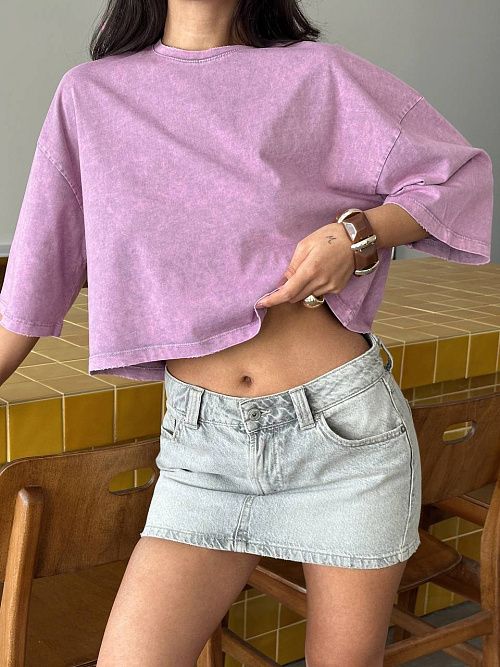 4622 Футболка женская сиреневый GIRL 