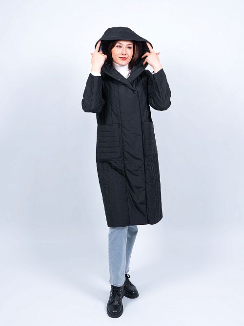 N726101 Пальто утепленное женское черный Baimuni 