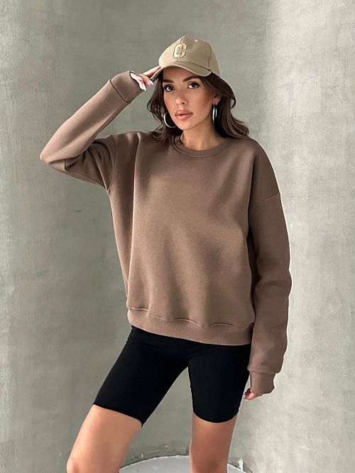 4628-brown Толстовка женская коричневый Girl 