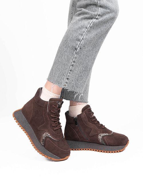 AR079-L78-2ZM Ботинки женские натуральная кожа коричневый 365 