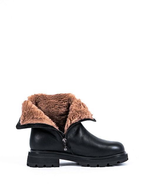 LCW24-BWLM3-071B(L) Полусапоги женские черный Covani 