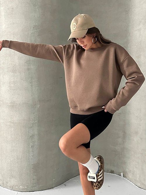 4628-brown Толстовка женская коричневый Girl 