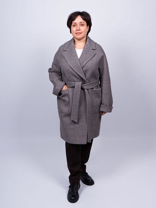 KR-293B-Мал.звезда Пальто женское серый Sempati 