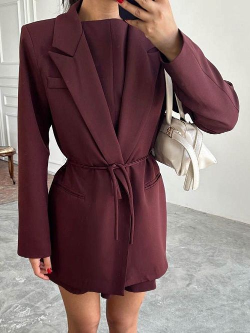 4121-bordo Пиджак женский бордовый GIRL 