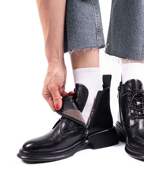 NE189-N297-P798 Ботинки женские натуральная кожа черный 365 