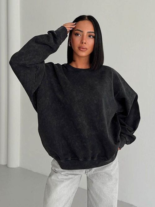 4579-black Толстовка женская черный Girl 