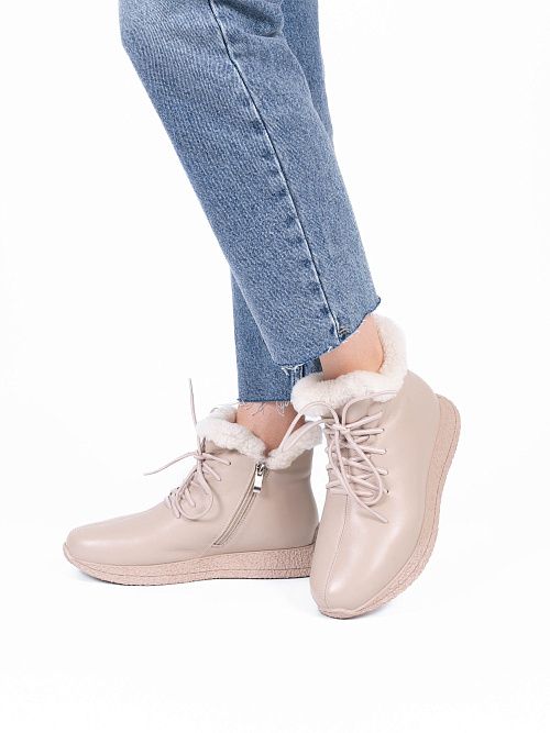 DBY-RA003-006-8M Ботинки женские натуральная кожа бежевый 365 