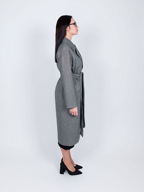 KR-296-рубчик-сер Пальто женское серый 365 