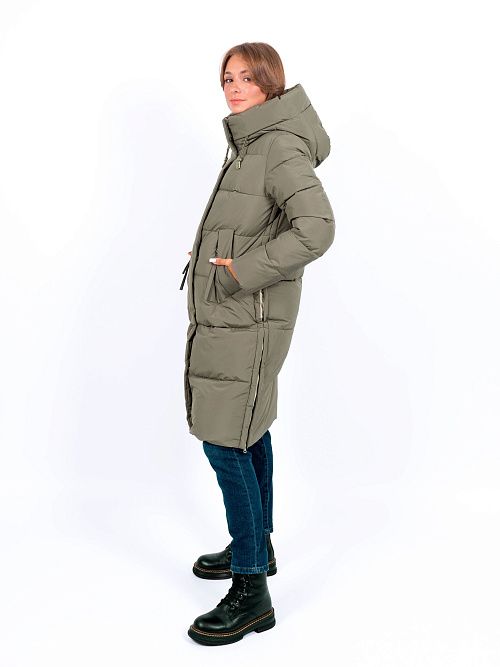 GWD4762I-G686 Пальто женское серо-зеленый ICEbear 