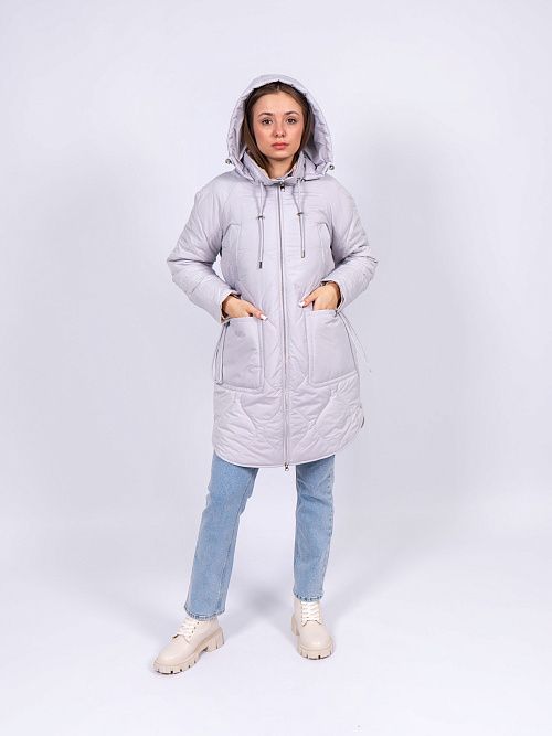 9209 Пальто женское светло-серый Baimuni 