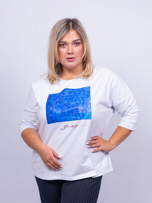 Ультрамарин Блузка женская белый ZAR STYLE 