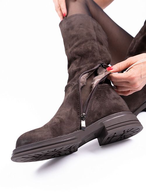 JA295Y-K595-P1375BM Сапоги женские натуральная кожа коричневые 365 