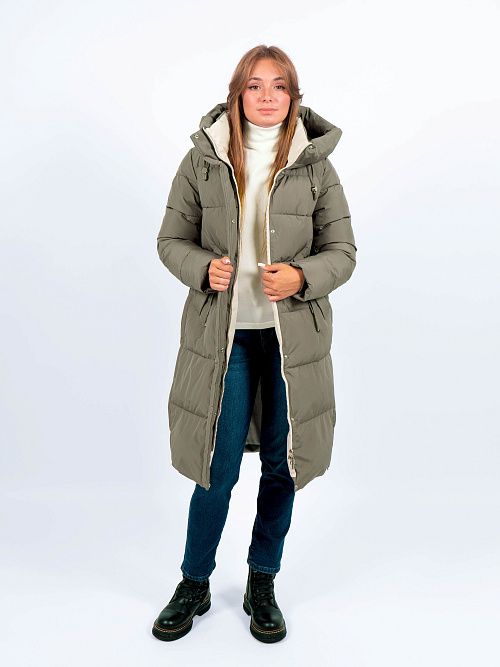 GWD4762I-G686 Пальто женское серо-зеленый ICEbear 