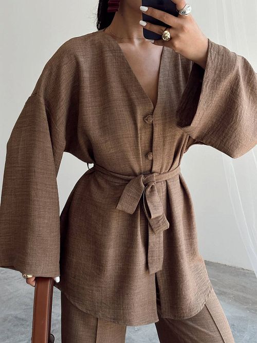 7474 Костюм женский коричневый GIRL 