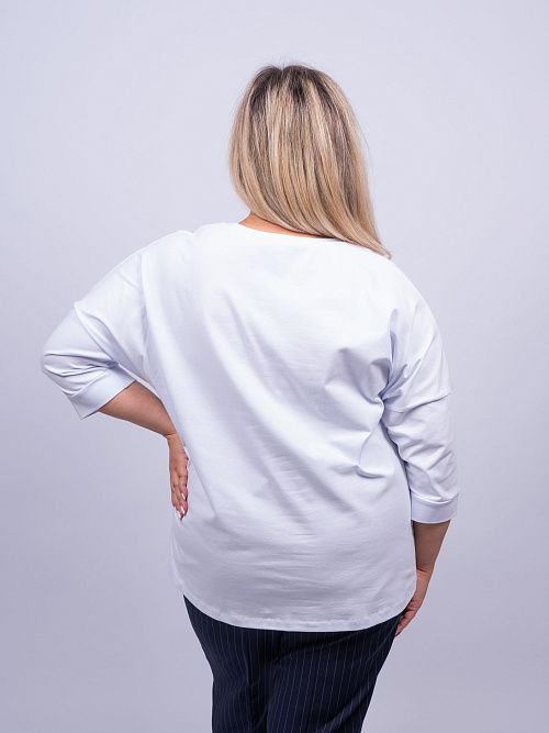 Ультрамарин Блузка женская белый ZAR STYLE 