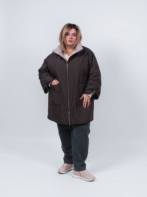 9101-1 Пальто женское зеленый Baimuni 