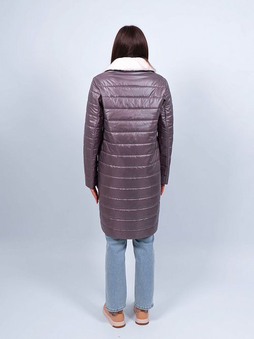 M23826/1Пальто утепленное женское серый ILAMONER 