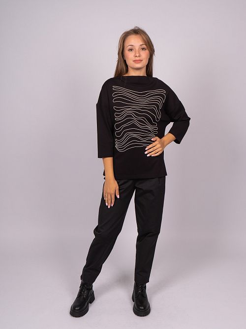 242025 Кофта женская черный MIRA MIA 