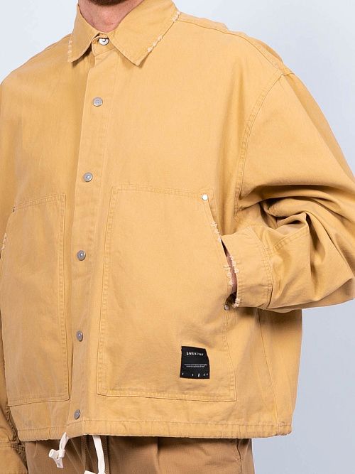 10033/AV/1 Рубашка мужская бежевый QWENTINI  