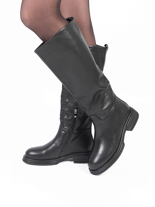 JA295Y-K595-P1213BM Сапоги женские натуральная кожа черный 365 