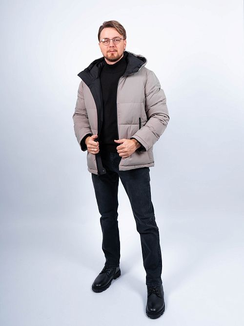 MWD4860I-М902 Куртка мужская двухстороняя черный/серый ICEbear 