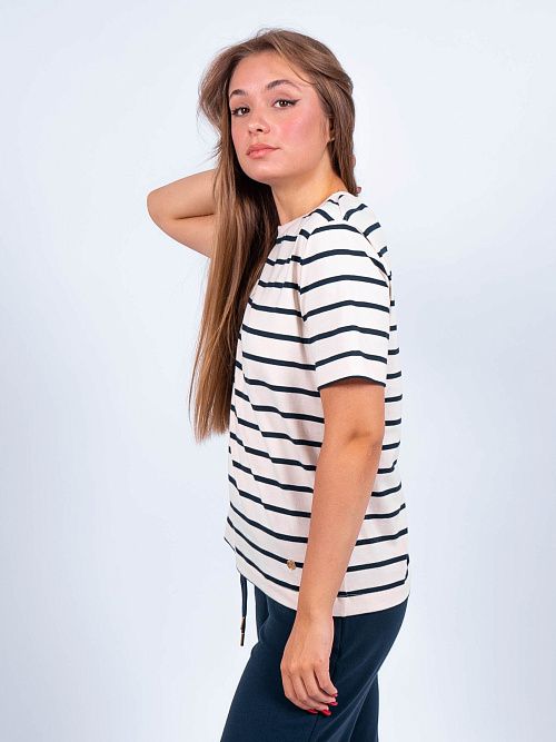 ЕВТ3182/ Футболка женская белый/полоска VERY NEAT 