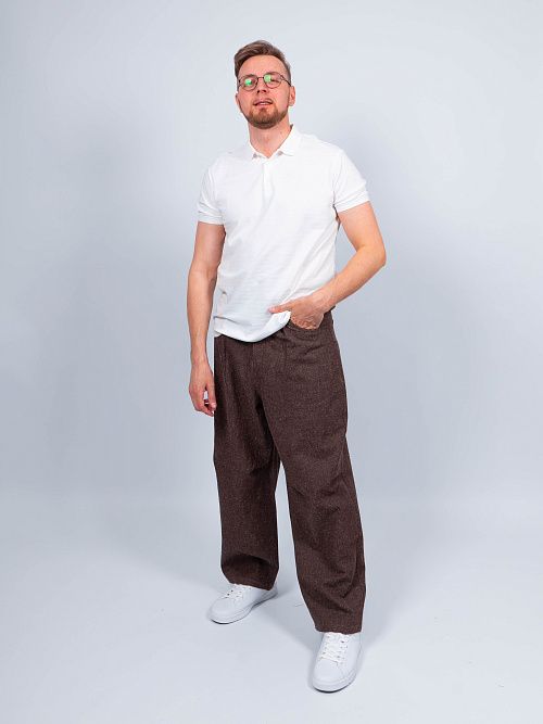 H58840/JI Брюки мужские коричневый QWENTINI  