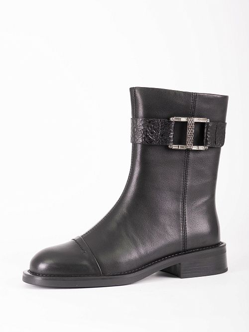 JA291-X57-P8008 Ботинки женские натуральная кожа черный 365 