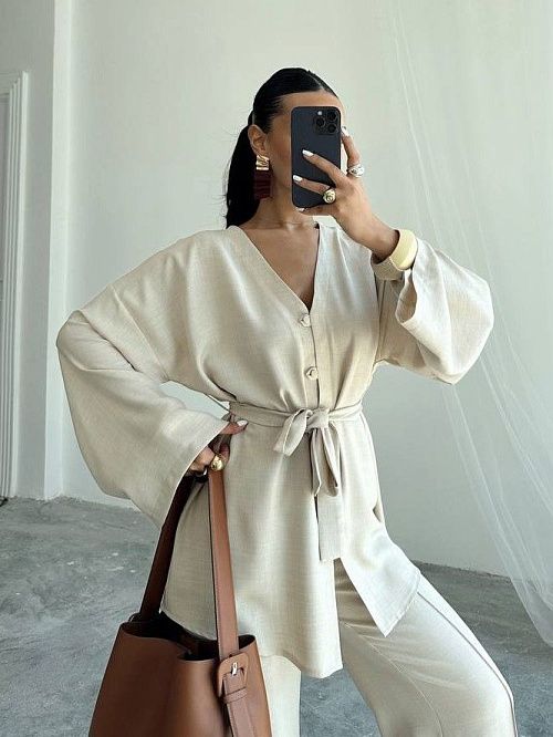 7474 Костюм женский бежевый GIRL 