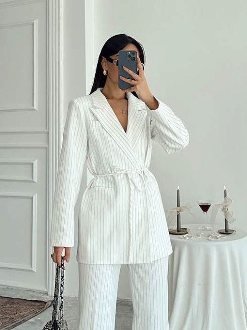 4124 Пиджак женский белый GIRL 