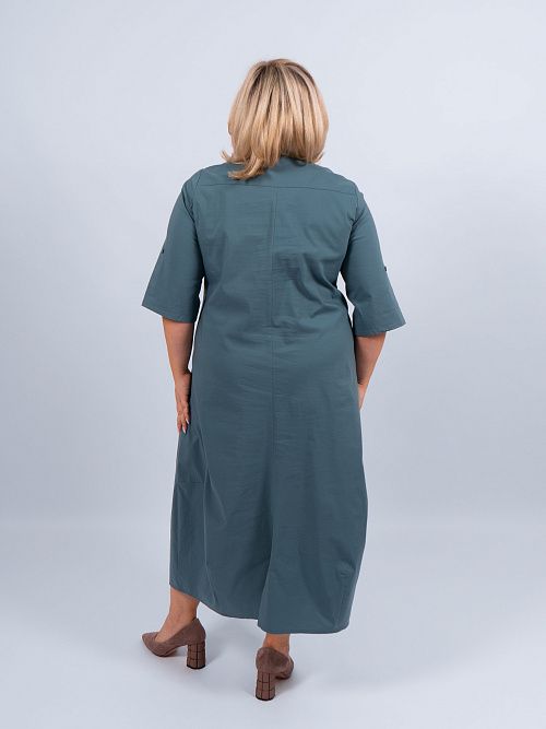 Сафари Платье женское серо-зеленый ZAR STYLE 