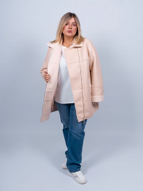 34-100032-1557-66В Дубленка ТИМИ женская бежевый КЛЮКVА 