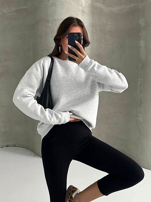 4628-gray Толстовка женская серый Girl 