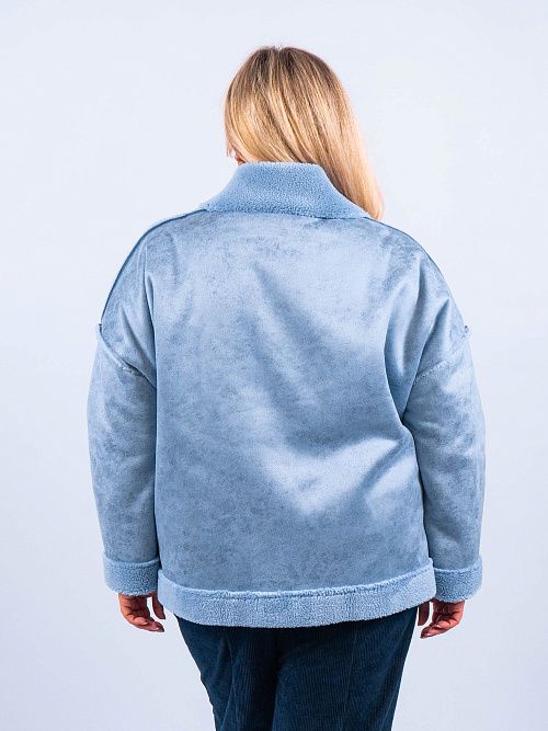 Дубленка Мечта женская голубой ZAR STYLE 