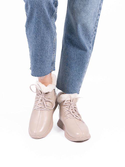 DBY-RA003-006-8M Ботинки женские натуральная кожа бежевый 365 