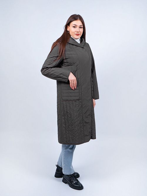 N726101/1 Пальто утепленное женское зеленый Baimuni 