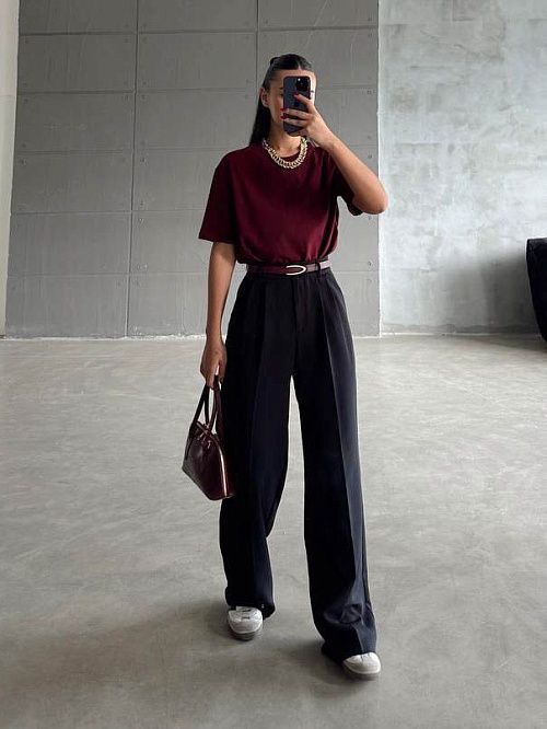 4002-black Брюки женские черный Girl 