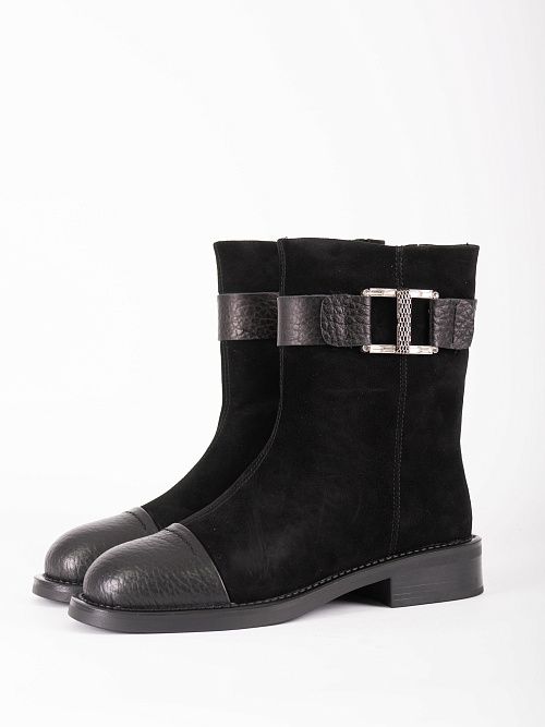 JA291-X57-P1386M Ботинки женские натуральная кожа черный 365 