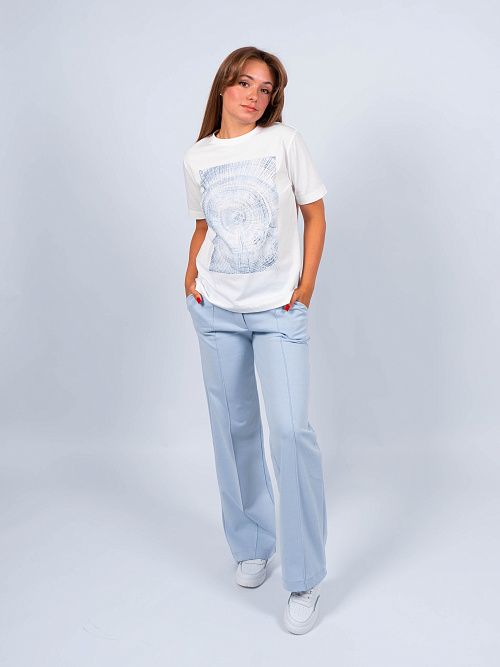 ЕВТ4099/ Брюки женские хлопок голубой VERY NEAT 