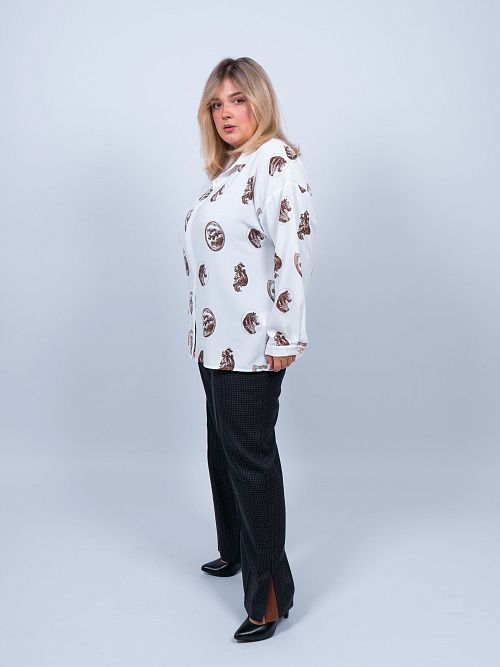 33-020269-1731-01 Блуза Люси женская белый КЛЮКVА 