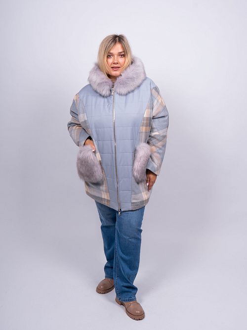 33-110039-1454-42 Пальто Бергамо-new женское голубой КЛЮКVА 