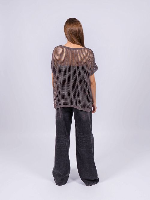 3509 Джемпер женский сетка серый NAVI  