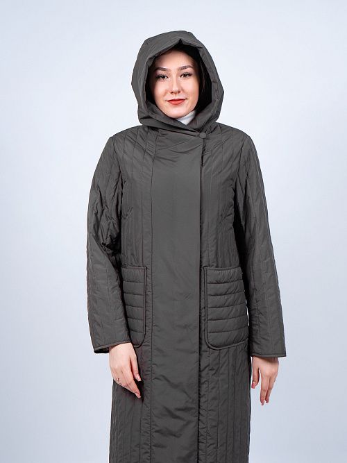 N726101/1 Пальто утепленное женское зеленый Baimuni 